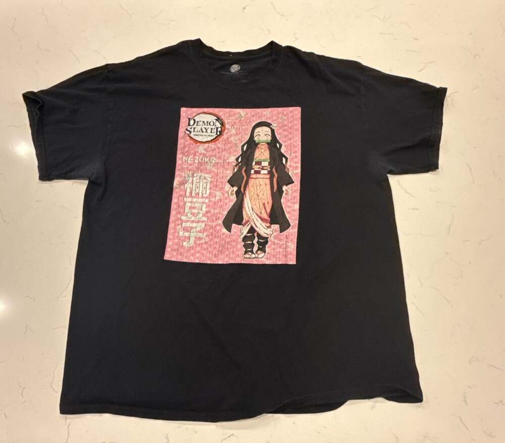 Demon Slayer Nezuko Kamado Graphic T-Shirt Size XL Black Anime Tee